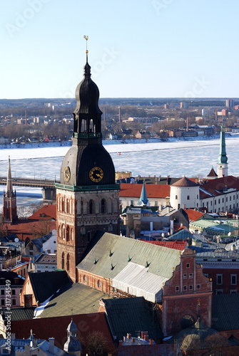 Areal view on the Riga Dome caphedral