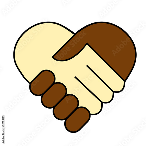 hand shake between black and white man