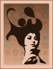 Fototapete Malerische Inspiration Elegantes Frauenporträt künstlerisch gestaltet  © bruniewska