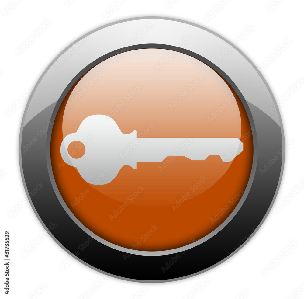 Orange Metallic Orb Button 