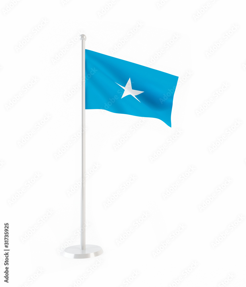 3D flag of Somalia