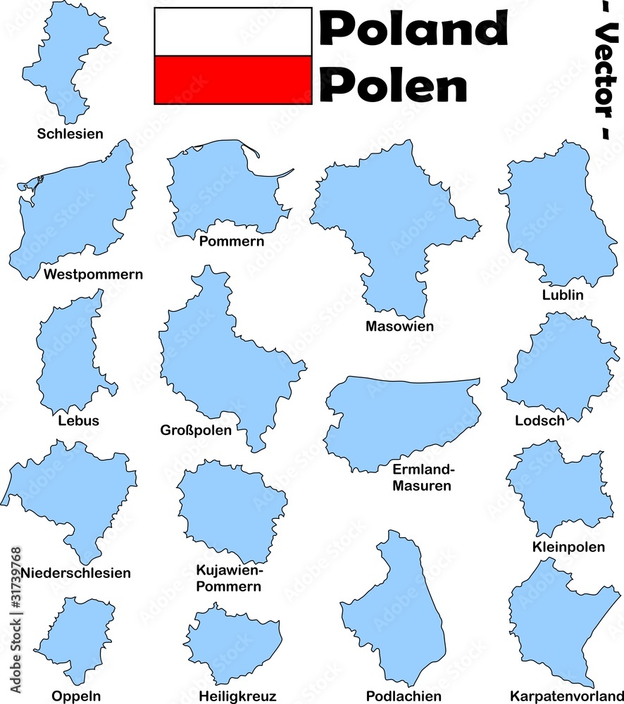 Polens Provinzen - Vektor