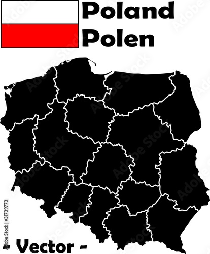 Polen mit Provinzgrenzen - Vektor