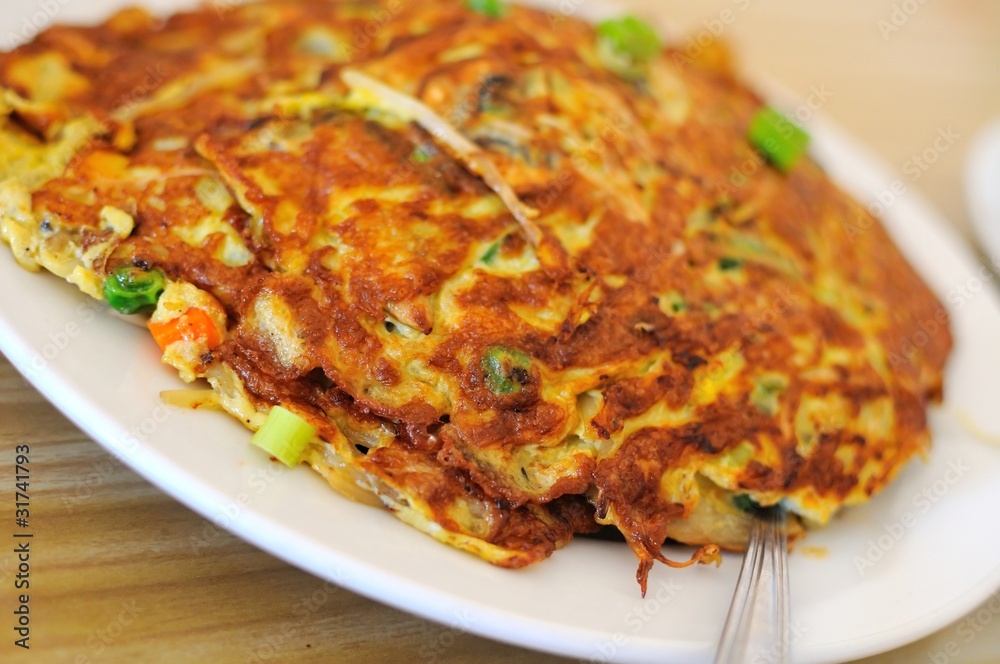 Golden brown fried egg