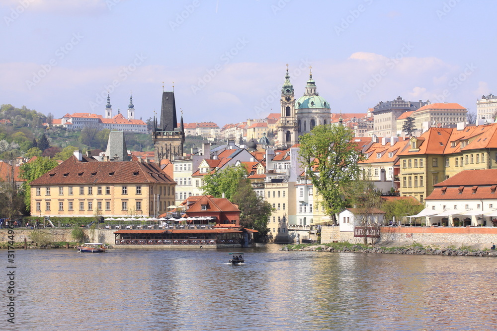 Fototapeta premium View on the spring Prague St. Nicholas' Cathedral