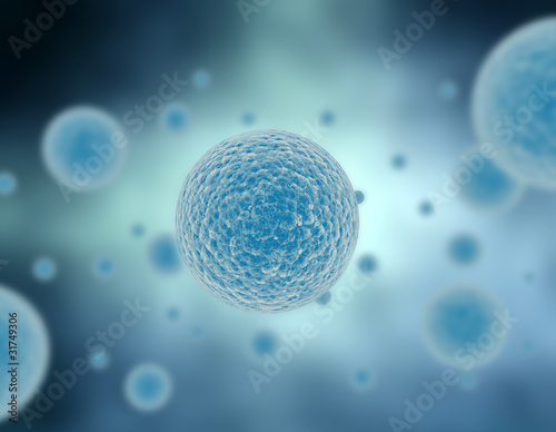 Illustration of cells in blue photo