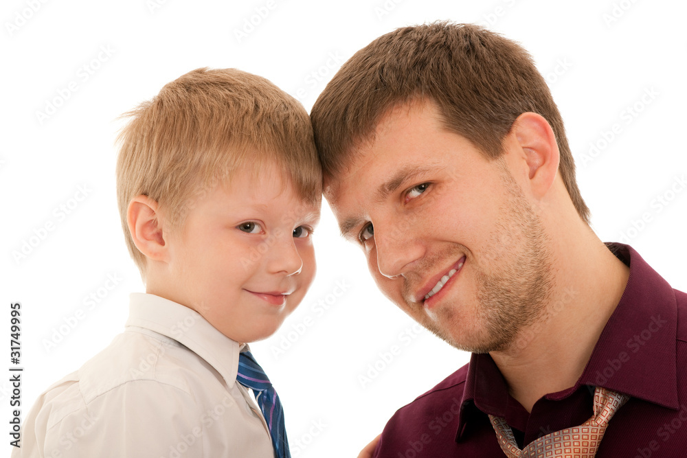 Portrait of a boy with his father Portrait of a boy with his father