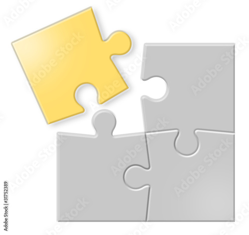 Puzzle grigio e oro con 4 pezzi photo