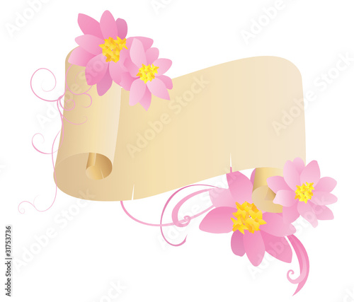 scroll card with flower