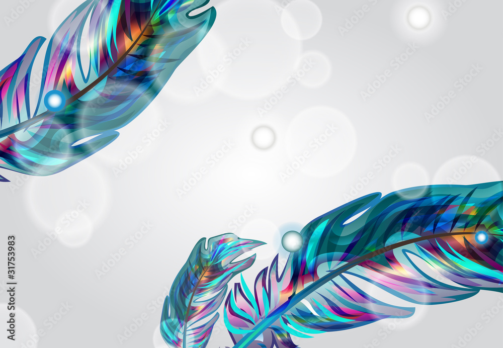 Fototapeta premium Blue feathers