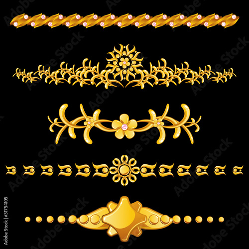 Set of gold dividers