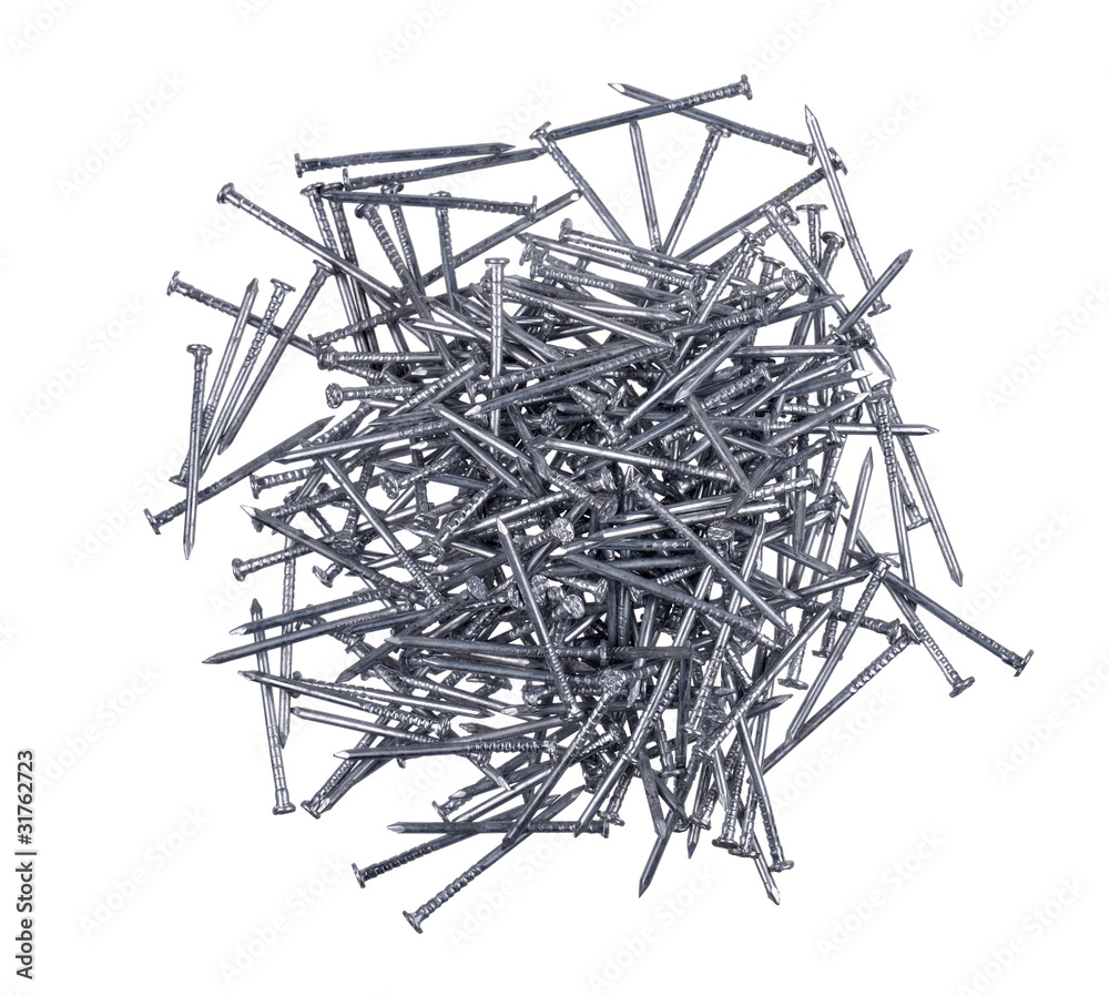 a handful of nails isolated a handful of nails isolated