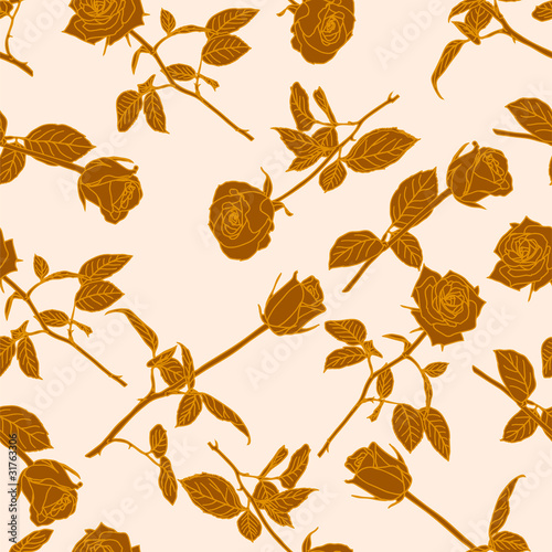 Seamless  background with roses