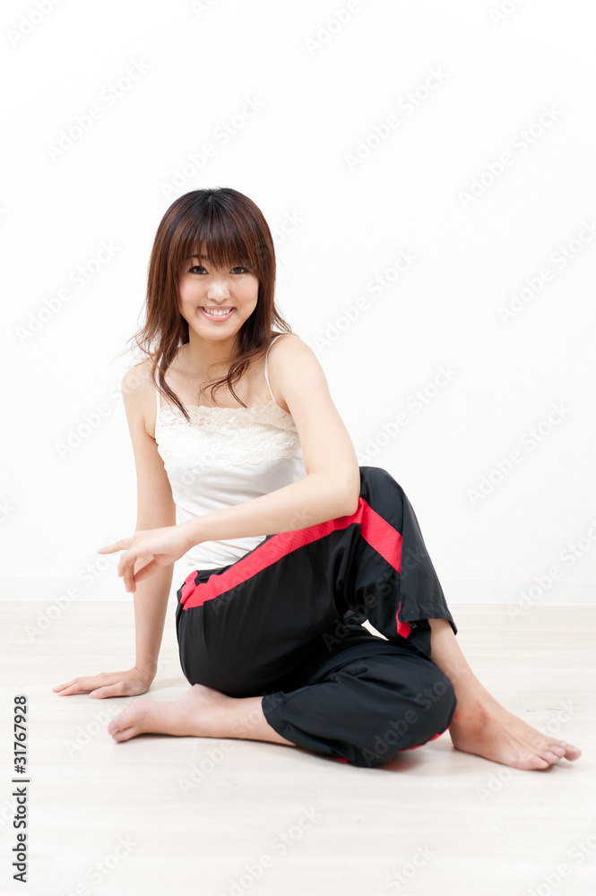 beautiful asian woman exercising beautiful asian woman exercising