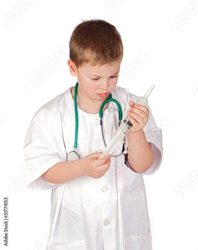 Adorable child with doctor uniform