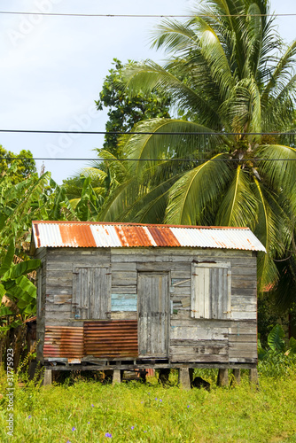 Fényképezés ramshackle zinc clapboard house jungle Corn Island Nicaragua