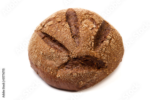 Dark brown coarse grinding round bread