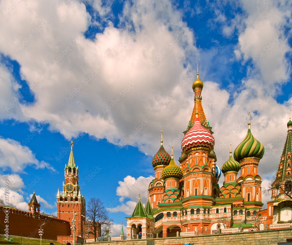red square (kremlin  and basil  blessed church), Moscow, Russia