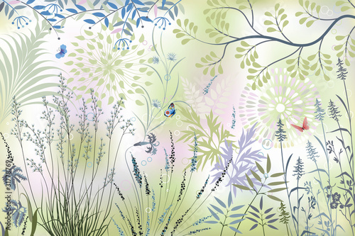 Wild herbs in the forest