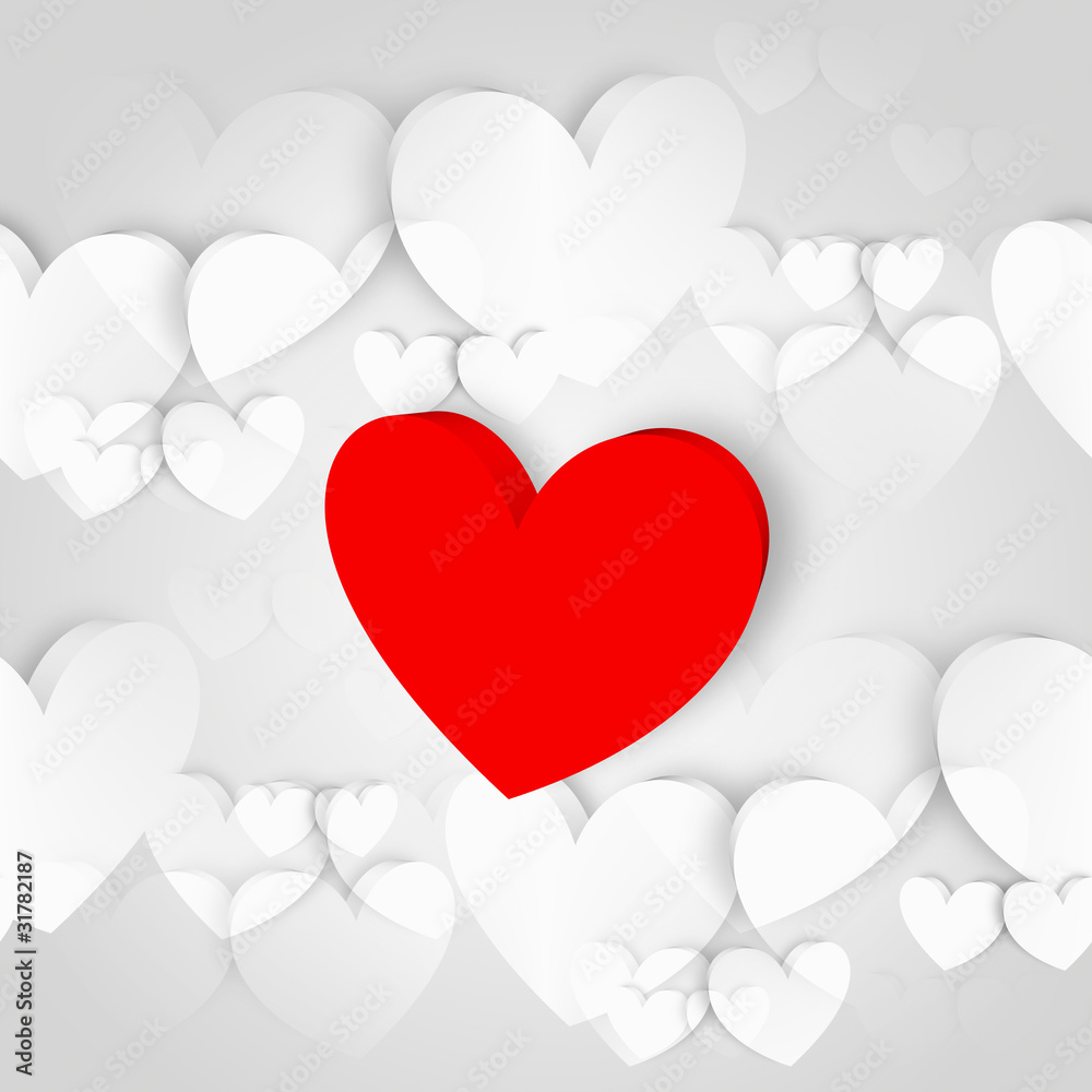 white hearts - big red hearts white hearts - big red hearts