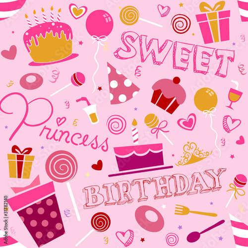 Birthday Girl Background De...