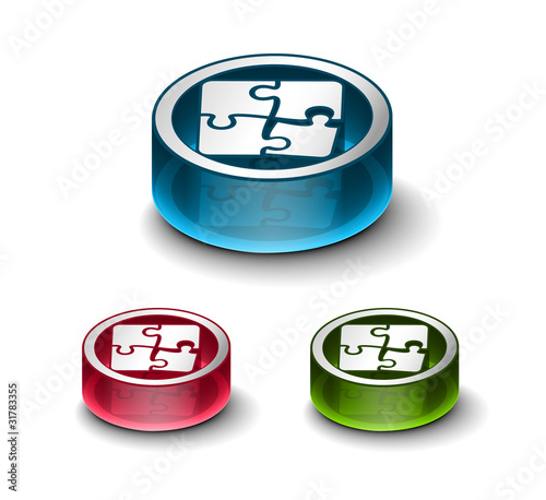 3d glossy puzzle web icon