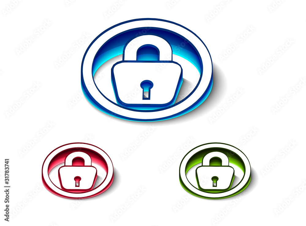 3d glossy lock icon 3d glossy lock icon