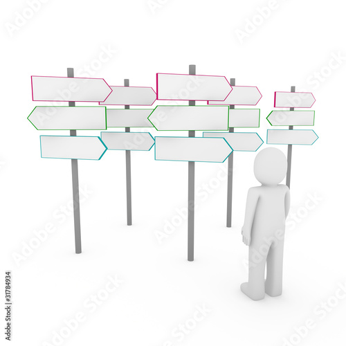 3d human man way sign