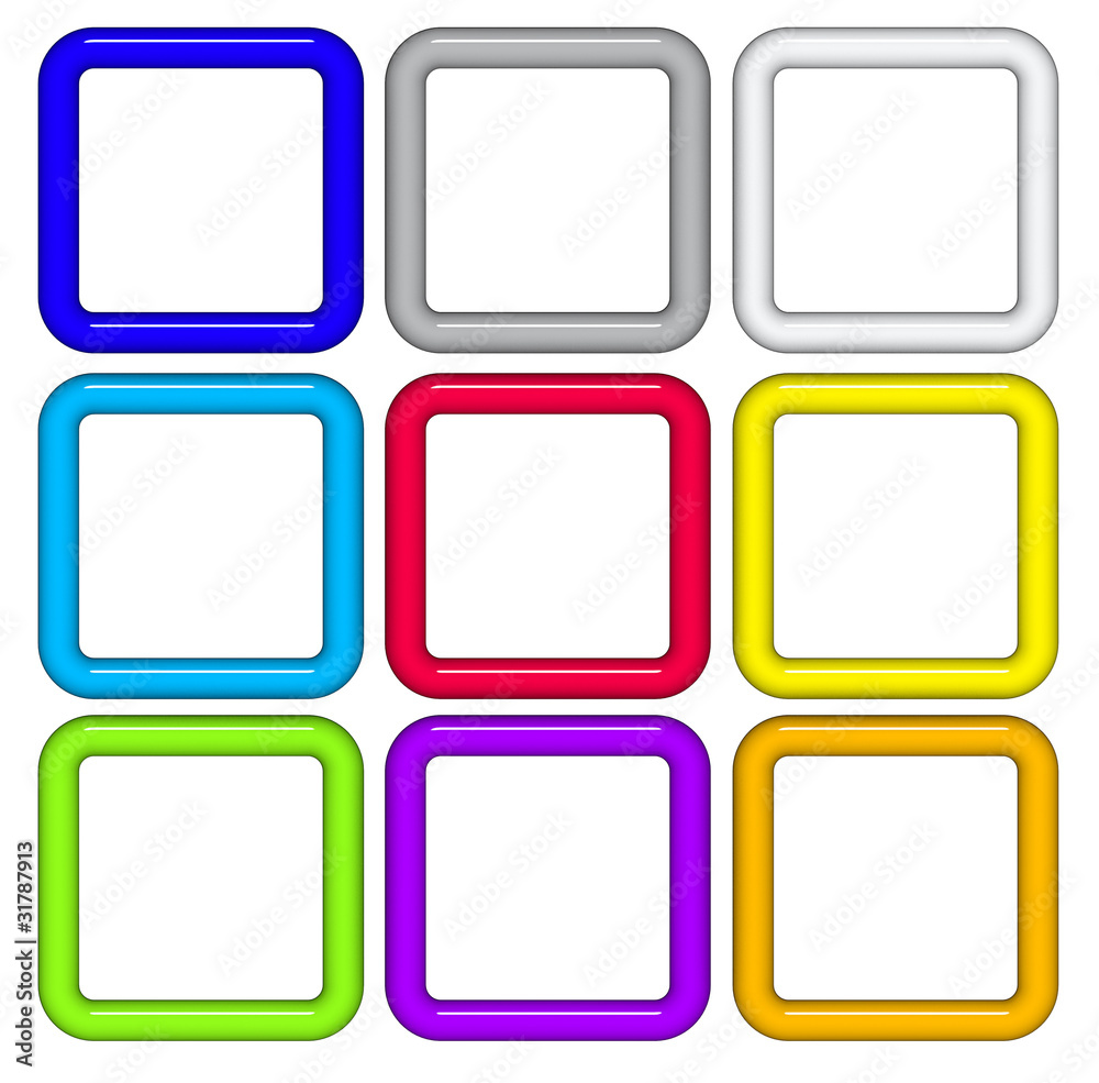 3d render of square tube shapes with rounded corners 3d render of square tube shapes with rounded corners