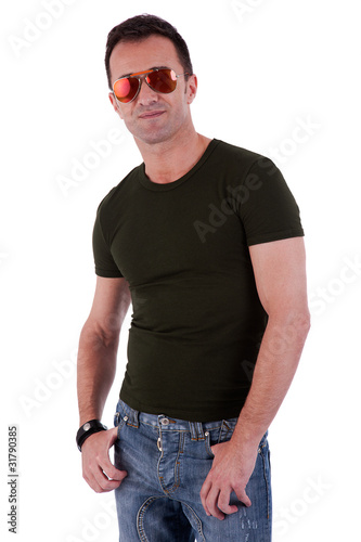 Portrait of a handsome mature man with sunglasses