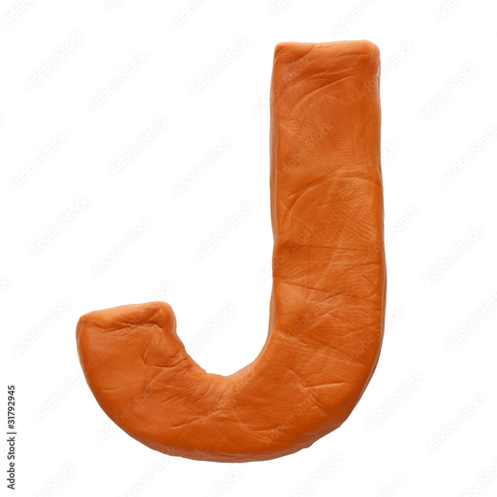 Colour plasticine letter isolated on a white background Colour plasticine letter isolated on a white background