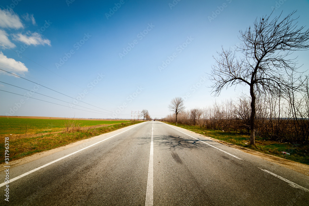 Landscape with empty road