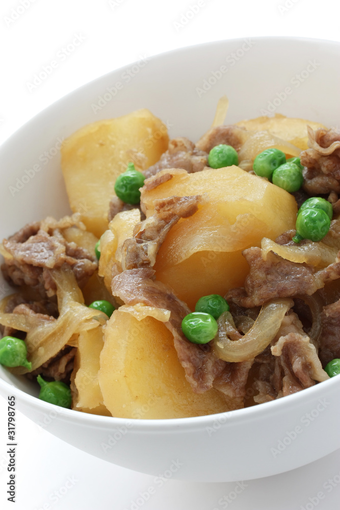 nikujaga , simmered meat and potatoes , japanese food