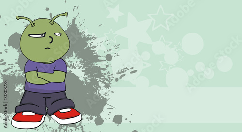 alien kid cartoon background7 photo