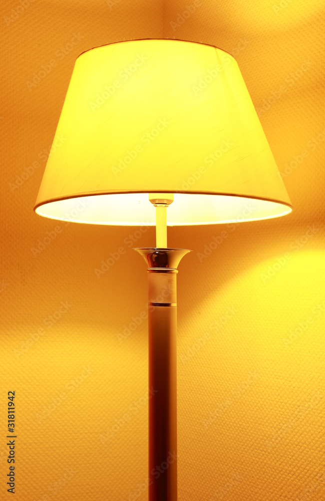Floor lamp with shadow in hotel room Floor lamp with shadow in hotel room