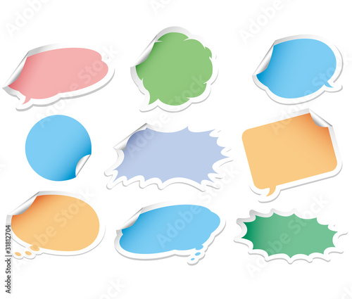 comic speech bubbles set