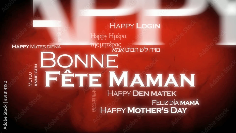 Bonne fête maman traduction nuage de tags animation vidéo