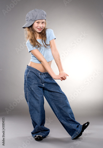 Dancing smiling girl