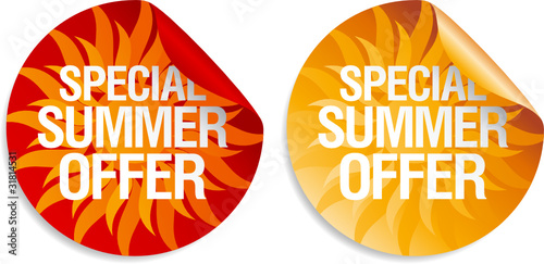 Special summer offer stickers.