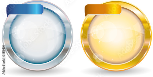 Silver and gold circle frame