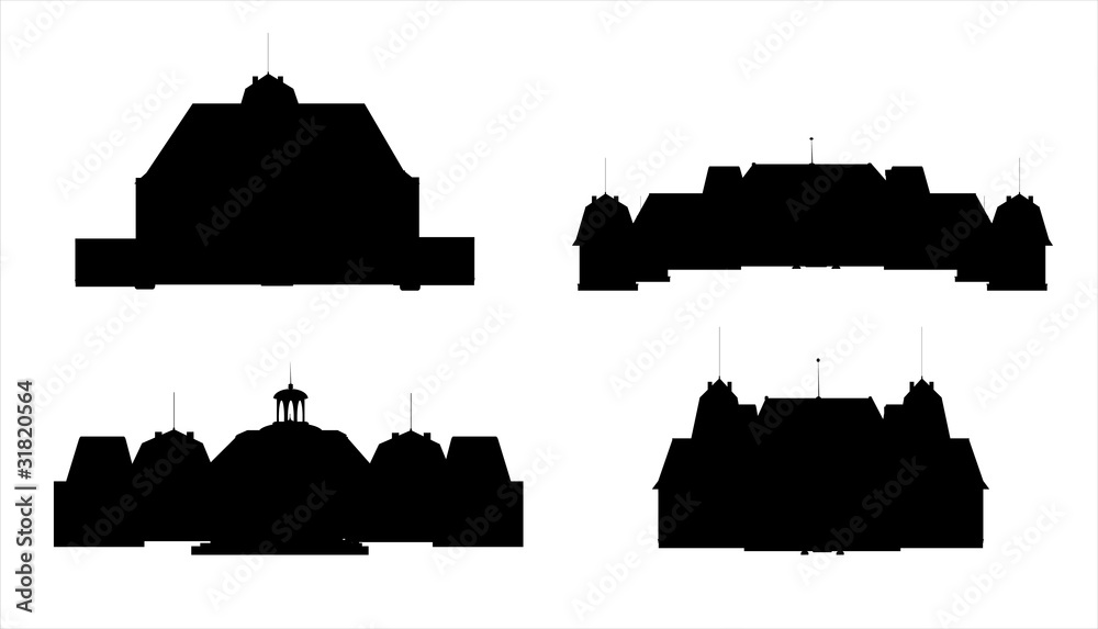 Silhouettes of castles