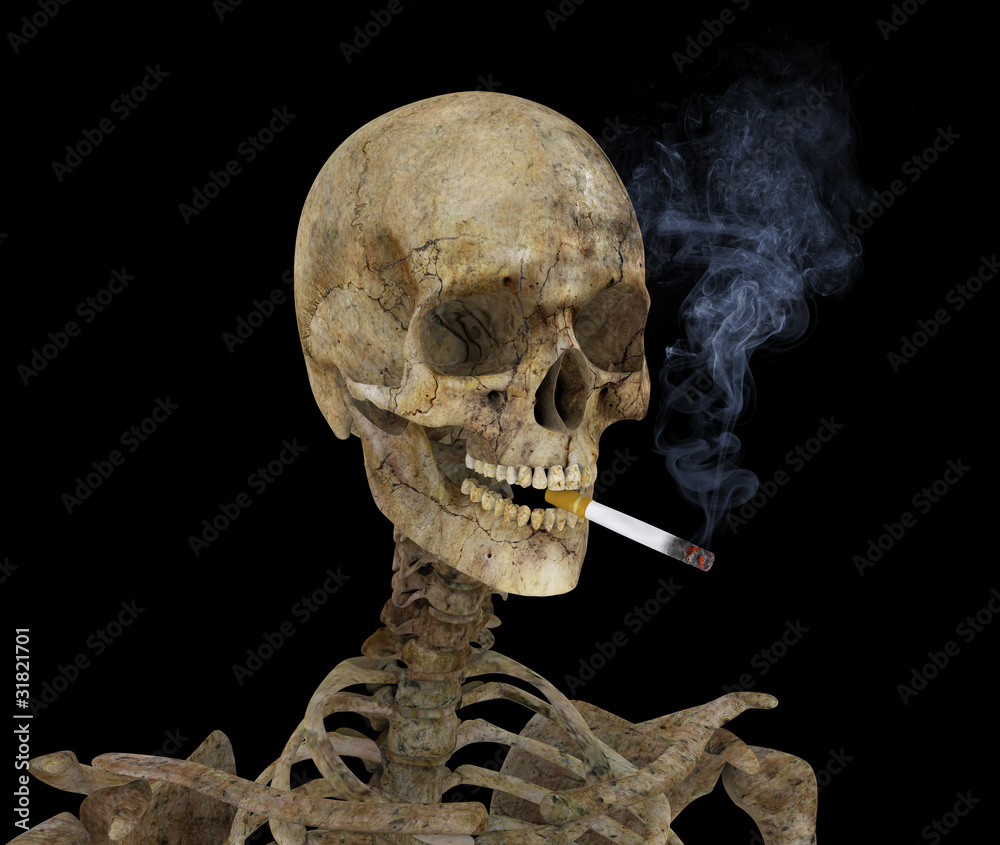 Skeleton with Cigarette