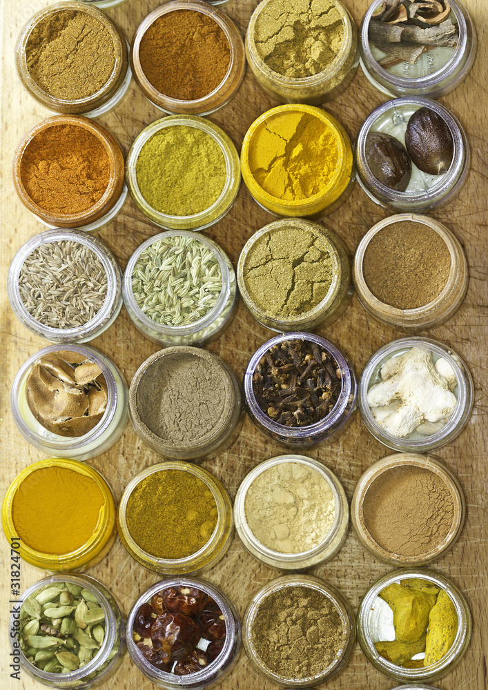 photo of various spices all over the world photo of various spices all over the world
