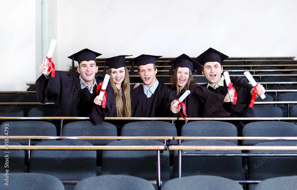 Obraz premium Students sit in a classroom