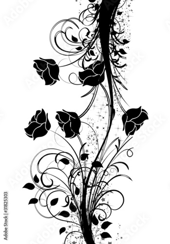 barre floral noir