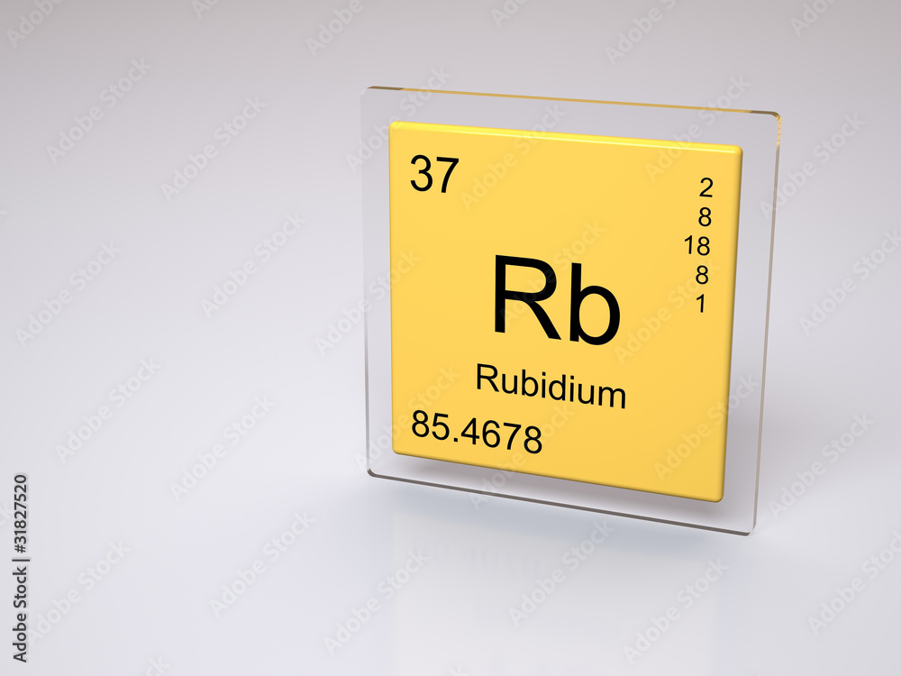 Rubidium - symbol Rb - chemical element of the periodic table Stock  Illustration | Adobe Stock