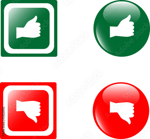 set of Thumbs Up & Down glossy buttons