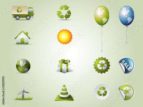 Eco icons set