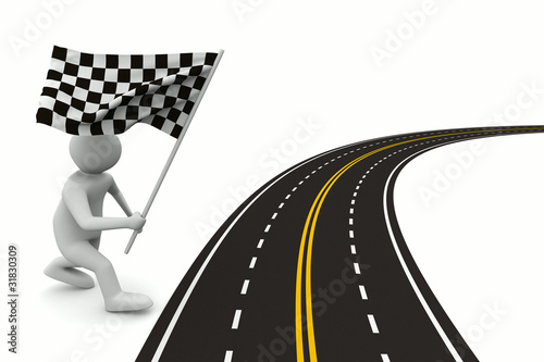 asphalted road on white. Is...