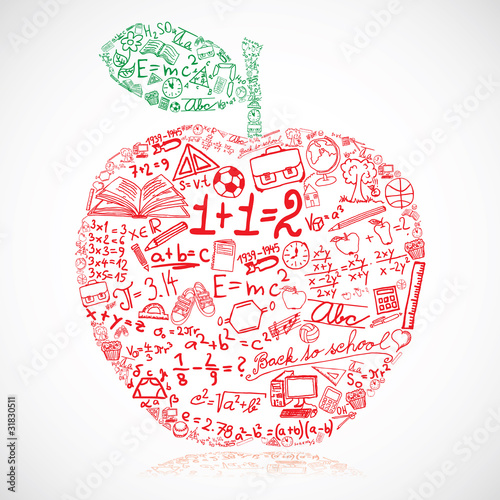 Apple made of school symbols #31830511